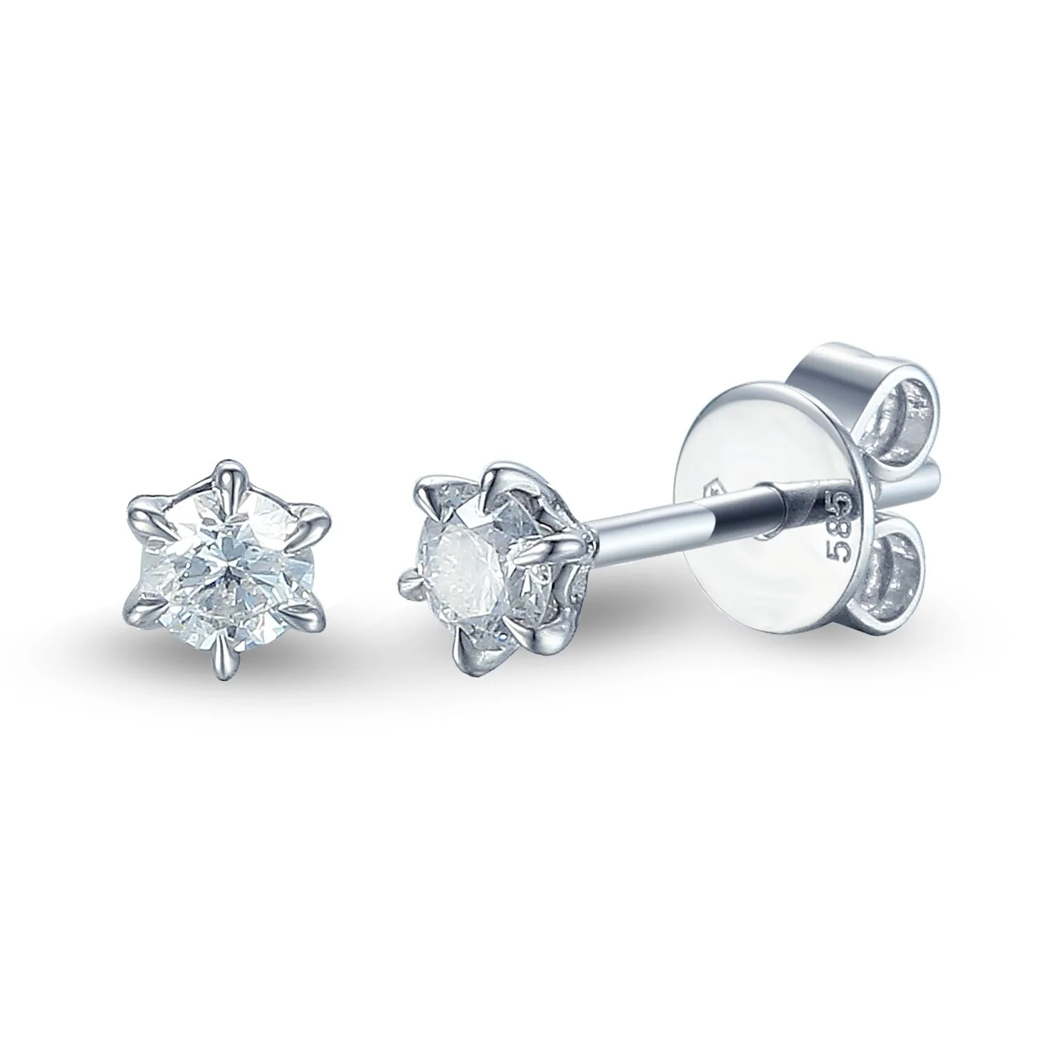 Kolczyki z diamentami 0,21ct, białe złoto
