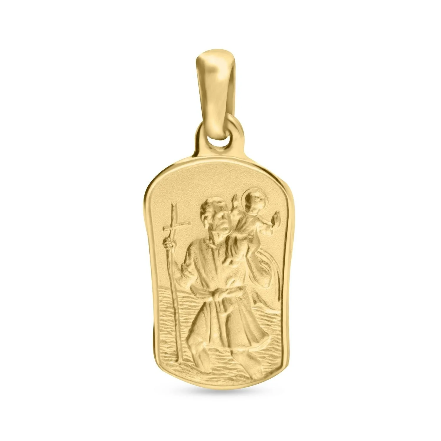 Złota zawieszka - medalik Św. Krzysztof, żółte złoto