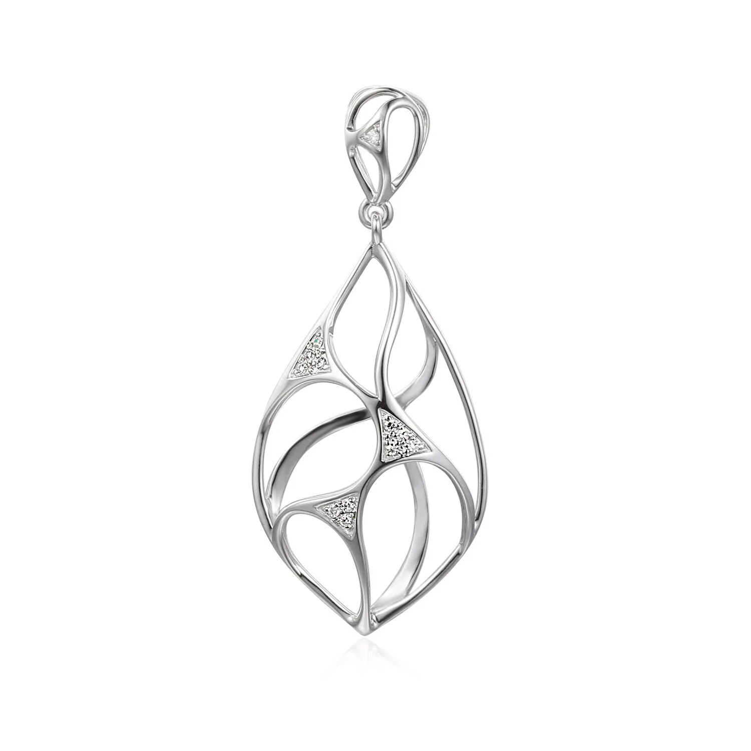 Zawieszka z diamentami, białe złoto