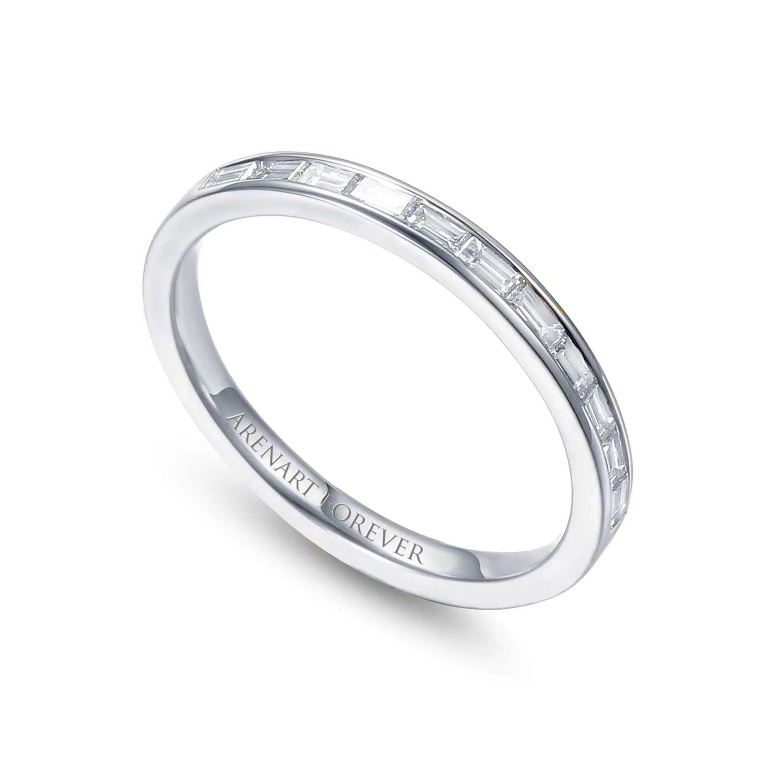 Obrączka damska, białe złoto, diamenty, 2,15 mm