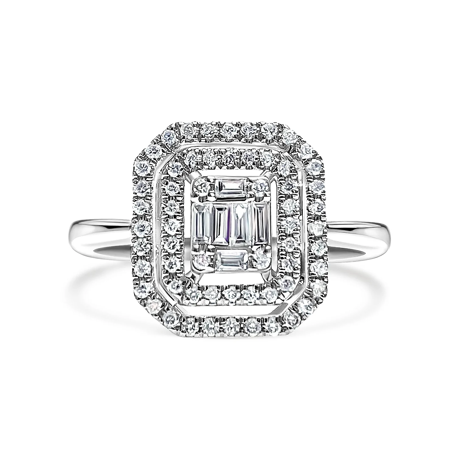 Pierścionek z diamentami 0,29ct, białe złoto