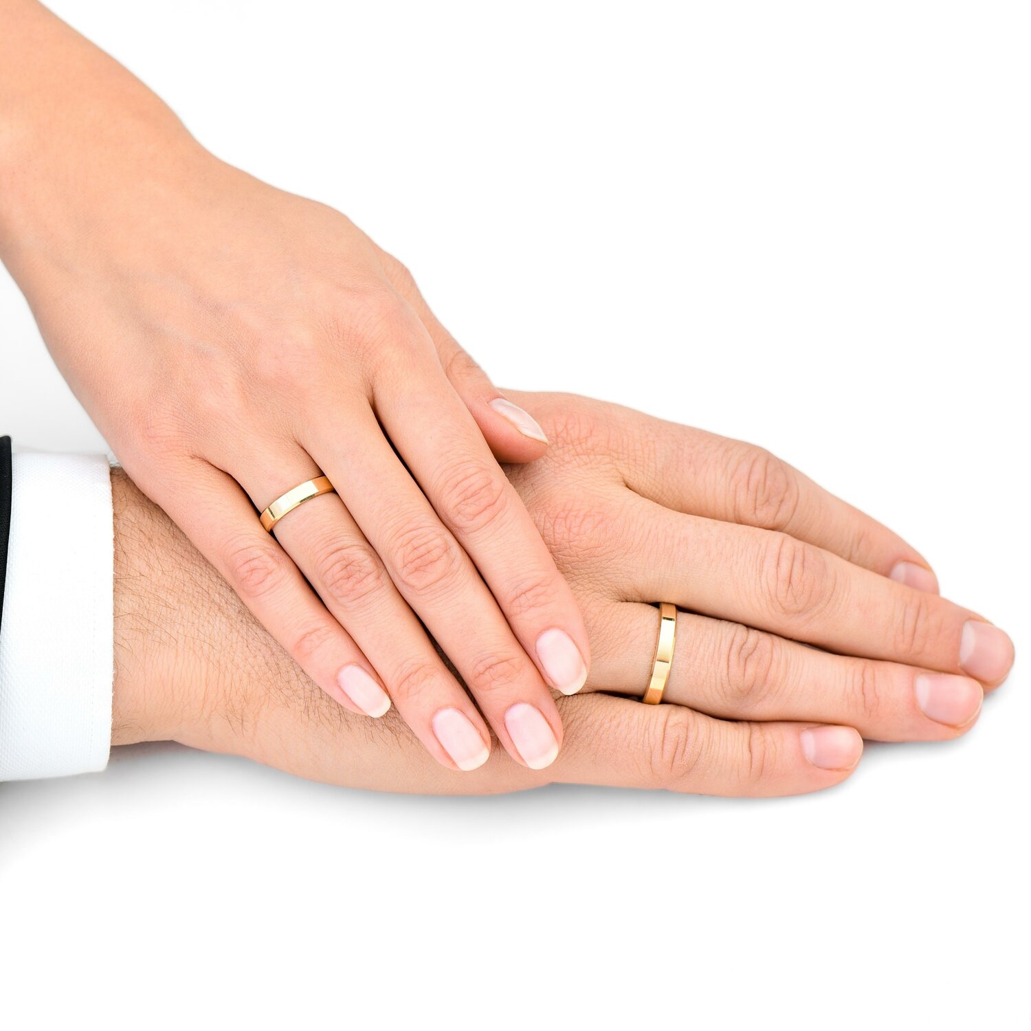 Obrączki ślubne, zółte złoto, trapezowe, 3 mm Obrączki ślubne, zółte złoto, trapezowe, 3 mm