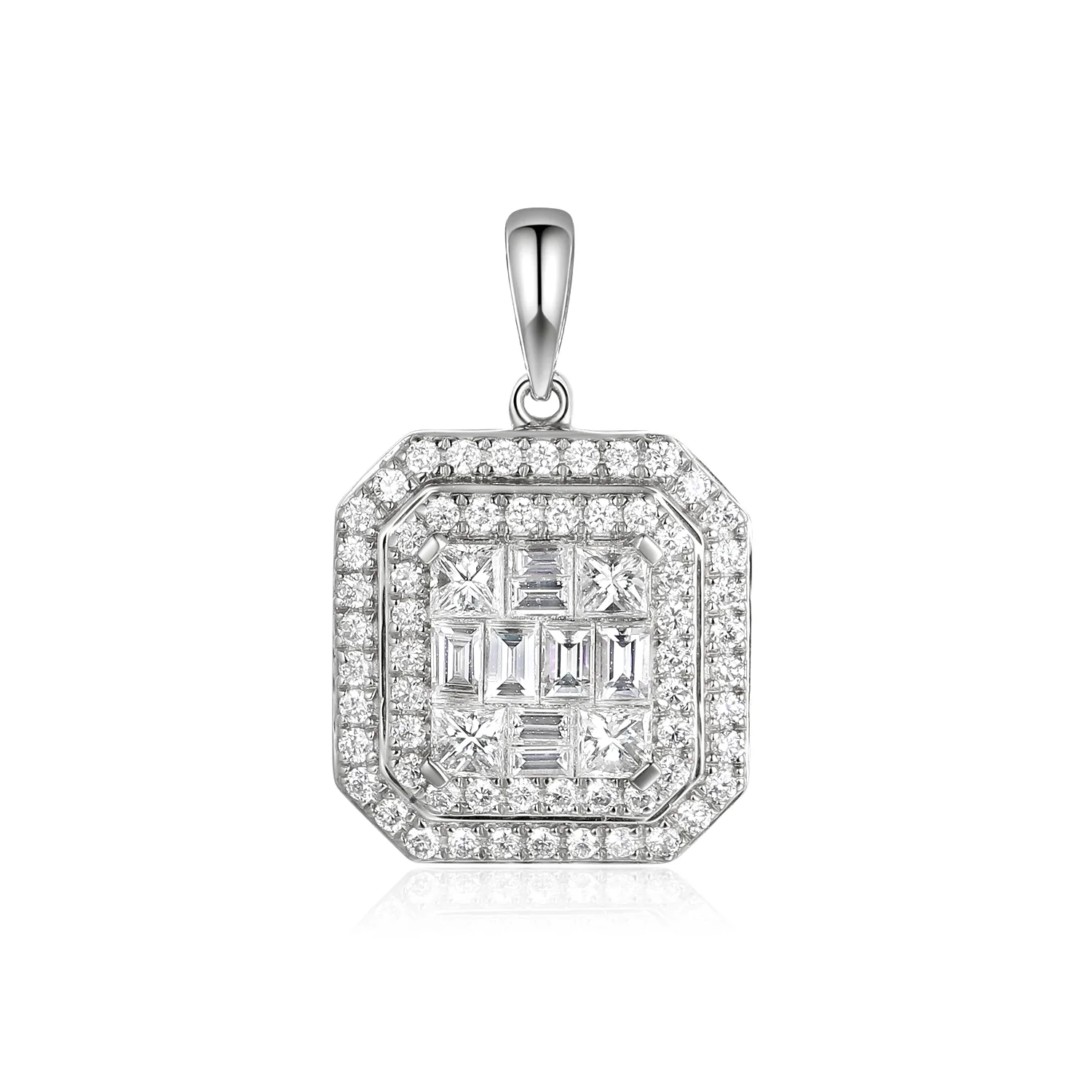 Zawieszka z diamentami, białe złoto