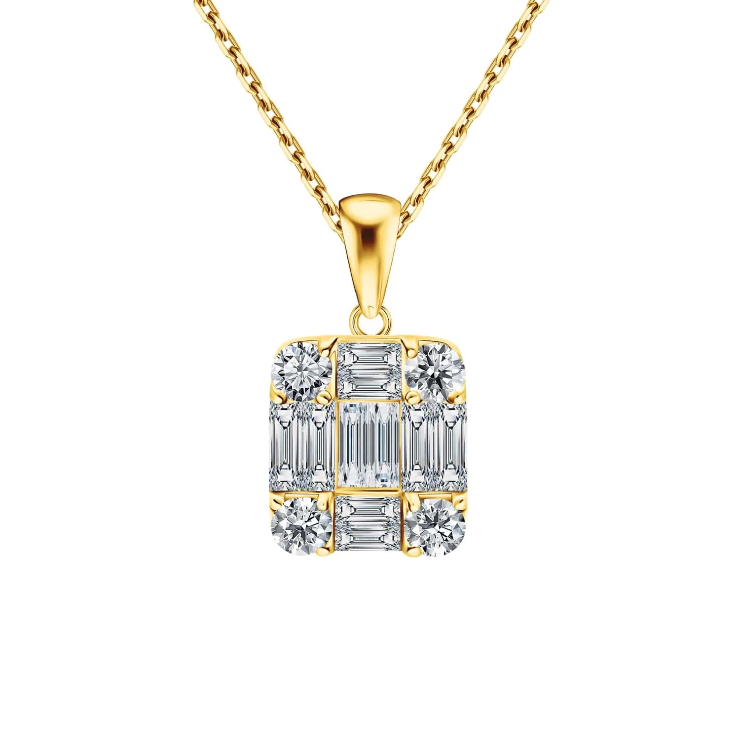 Złoty naszyjnik z diamentami 0,91ct, złoto żółte