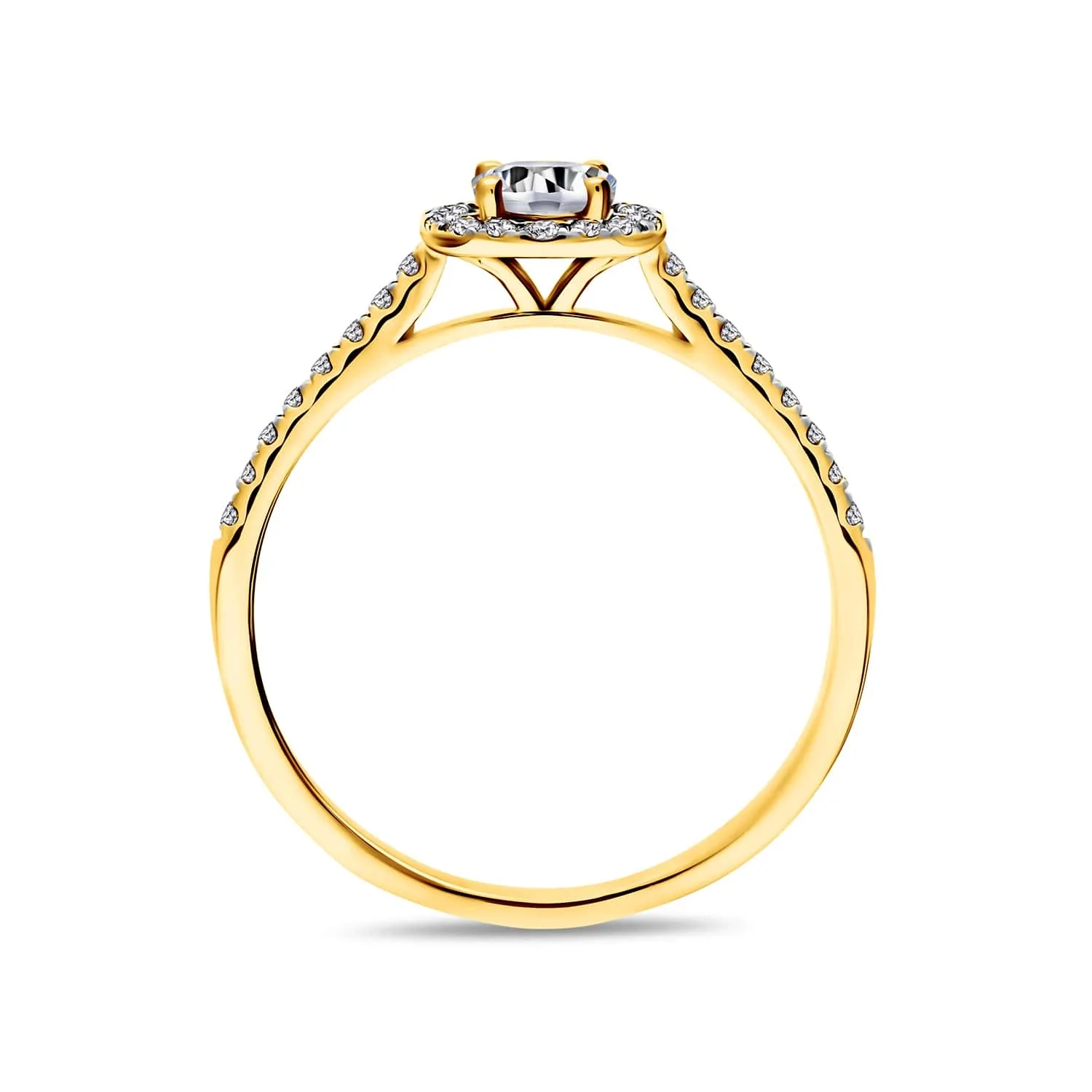 Złoty pierścionek zaręczynowy z diamentami R06860-Y-020 Złoty pierścionek zaręczynowy z diamentami R06860-Y-020